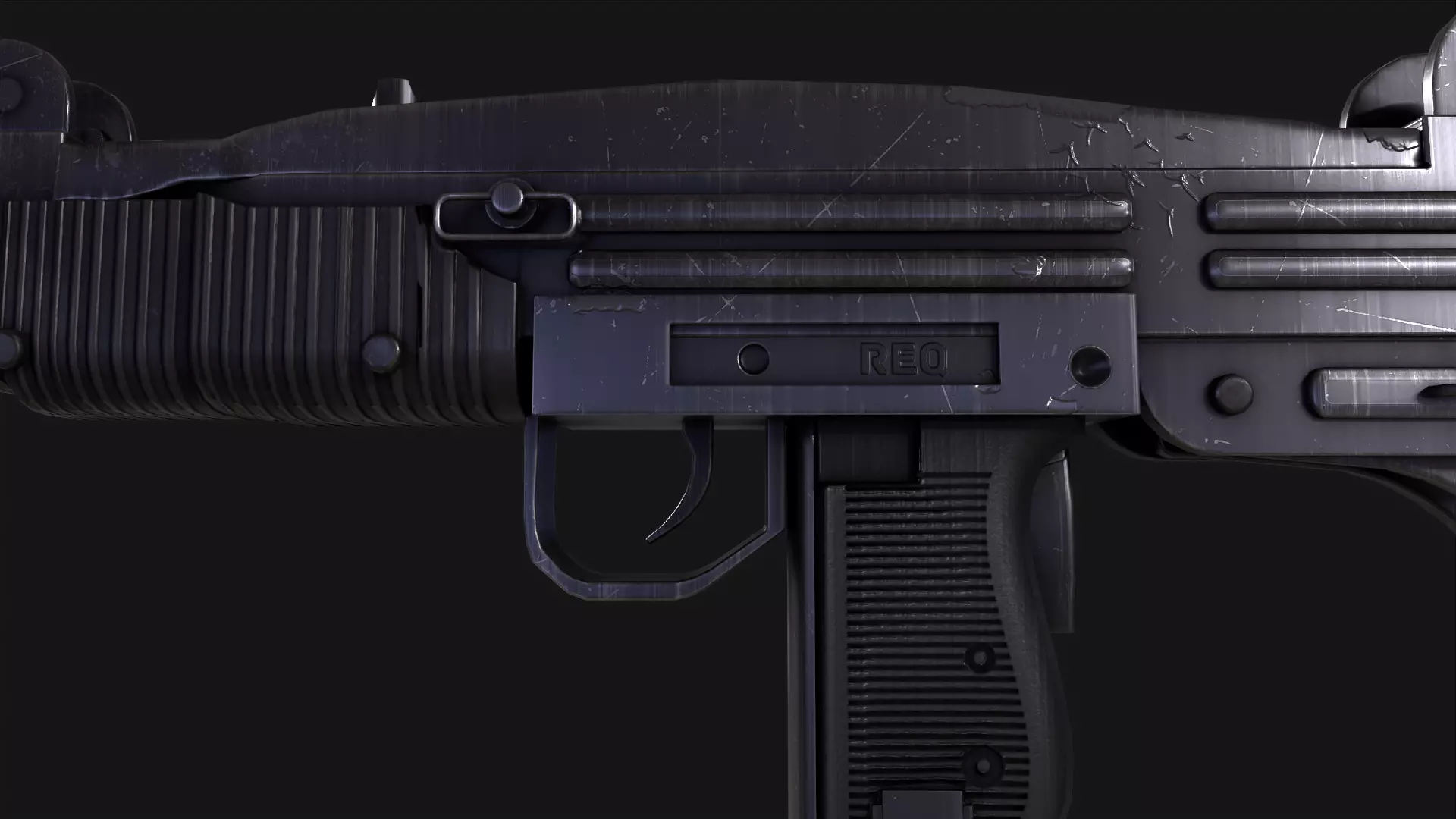 UZI Submachine Gun Low-poly 3D model_3