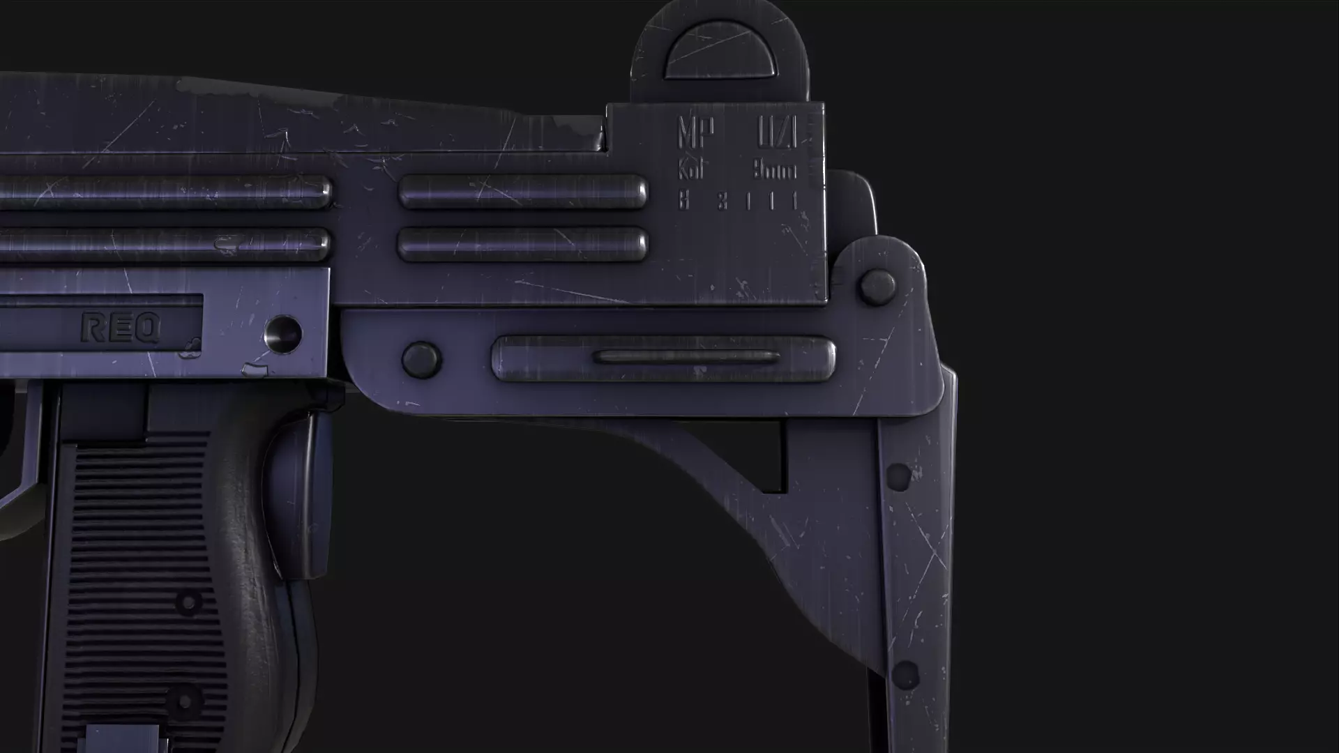 UZI Submachine Gun Low-poly 3D model_4