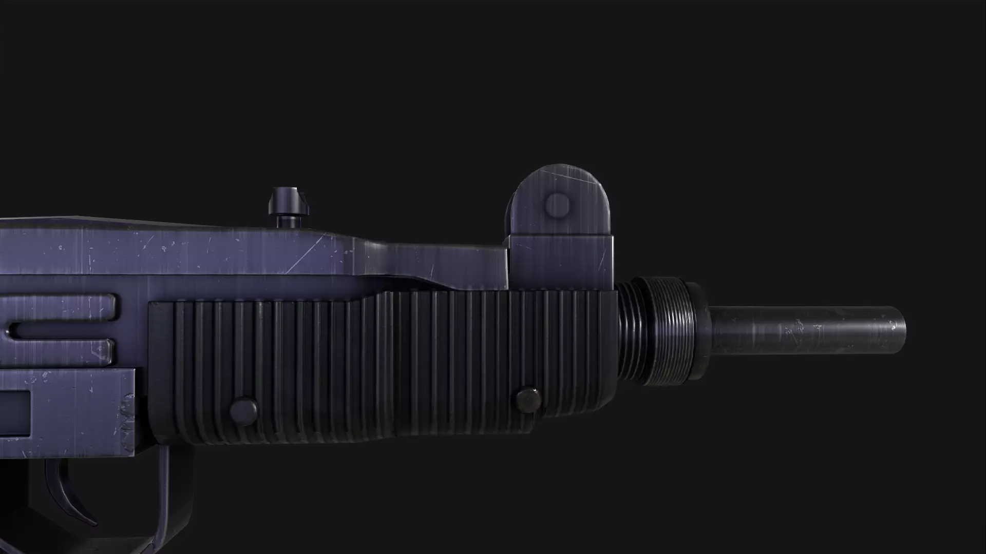UZI Submachine Gun Low-poly 3D model_6