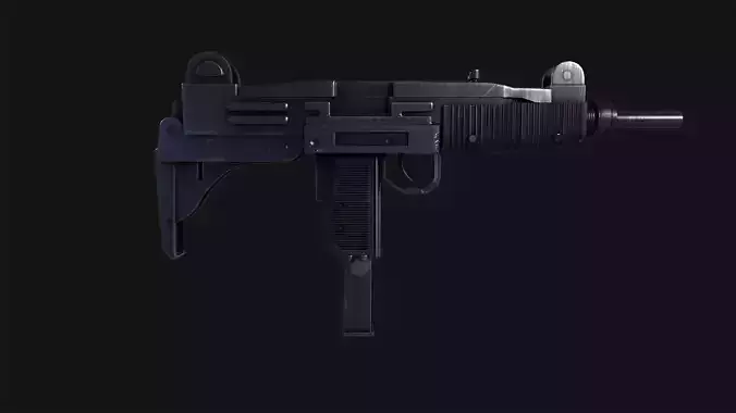 UZI Submachine Gun Low-poly 3D model