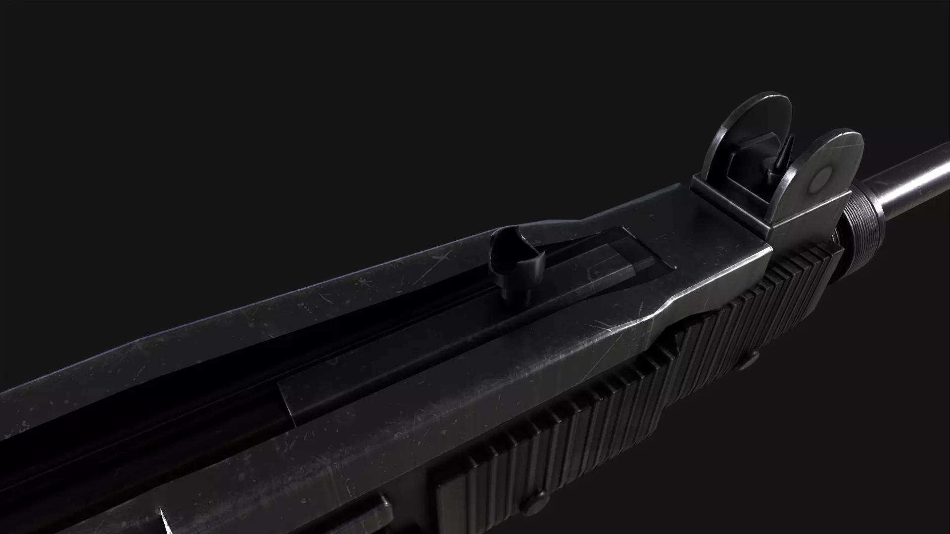 UZI Submachine Gun Low-poly 3D model_7