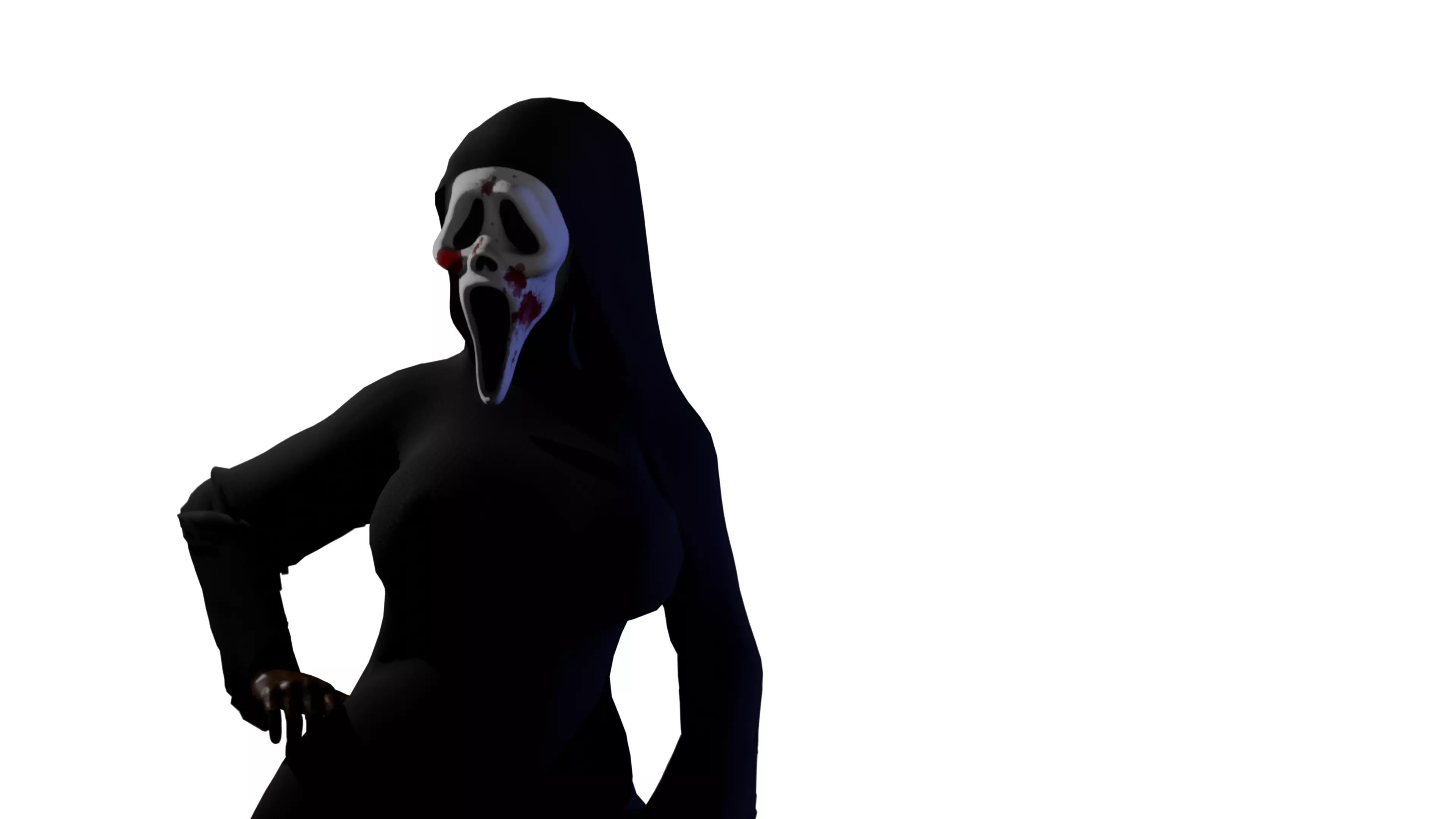 ghost face Low-poly 3D model_0