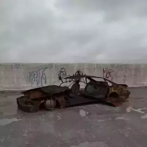 destroyed car 003 am165 3D model
