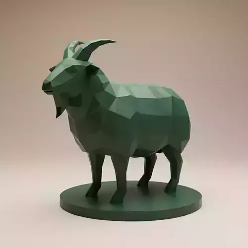 low poly goat Sculpture