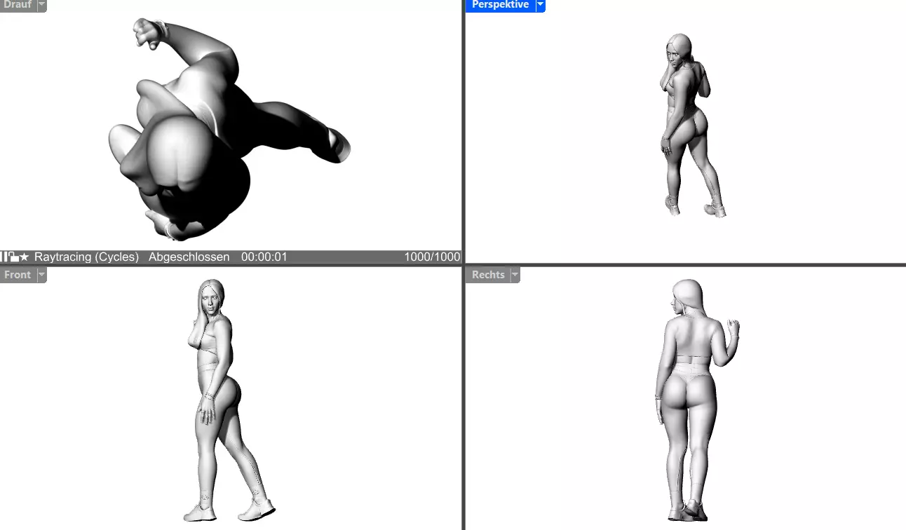 Kunst Anime Lady 3D print model_5