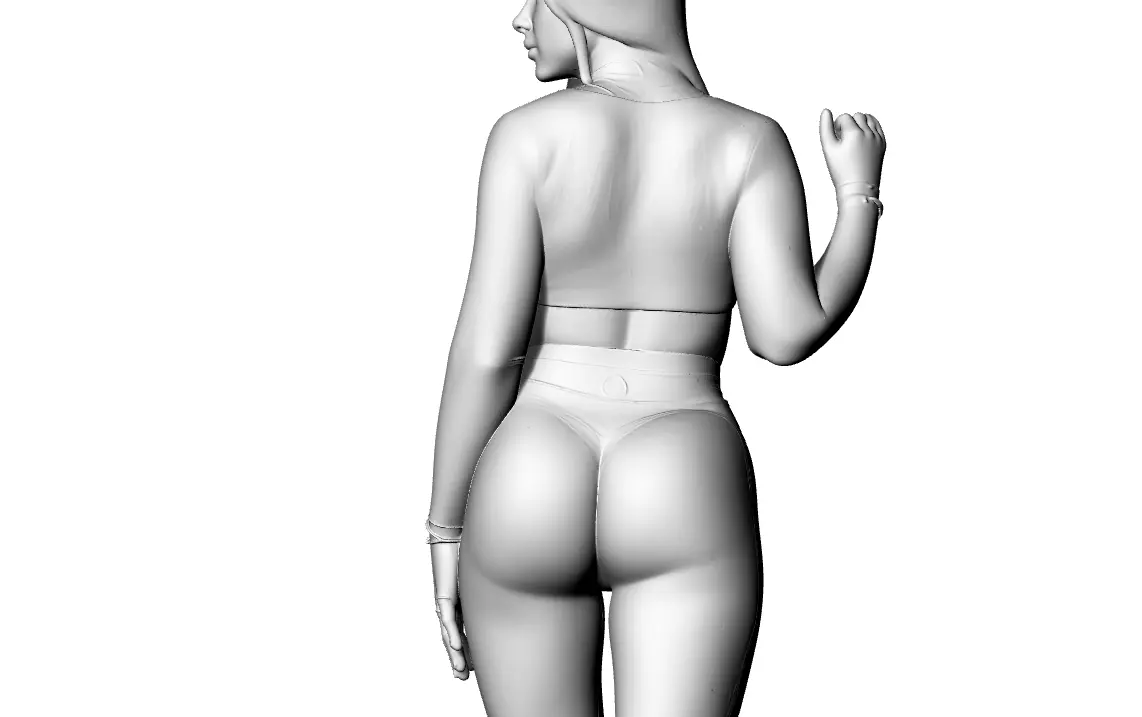 Kunst Anime Lady 3D print model_2