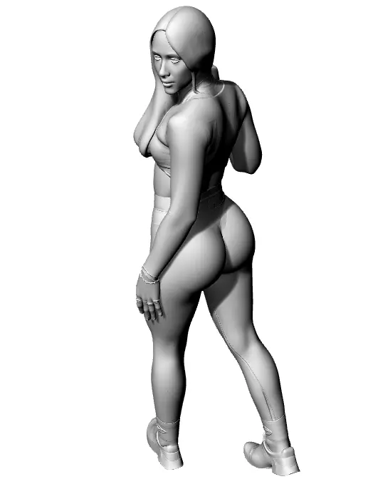 Kunst Anime Lady 3D print model_1