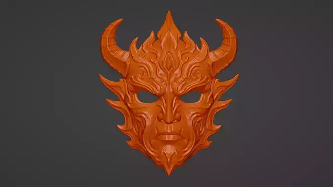 3D Printable Stl Demonic Horned Mask  3D print model