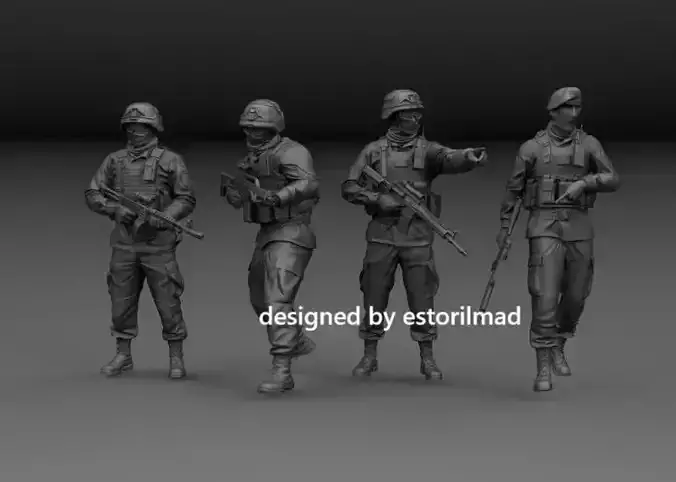 4 MODERN GERMAN BUNDESWEHR SOLDIER IN ACTION