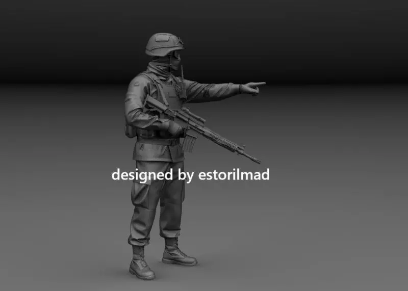 MODERN GERMAN BUNDESWEHR SOLDIER IN ACTION V2 3D print model_1