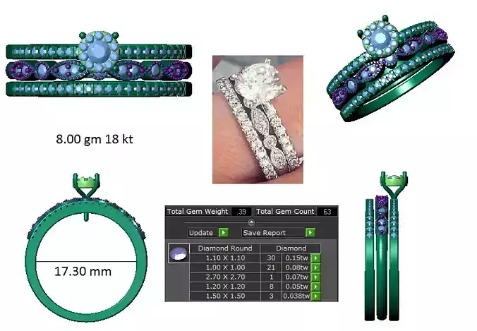 Diamond Women Gold Ring 