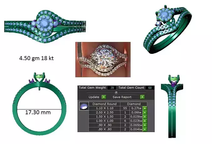 Diamond Women Gold Ring 