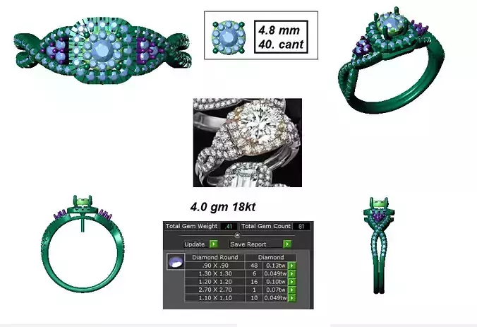 Diamond Women Gold Ring 