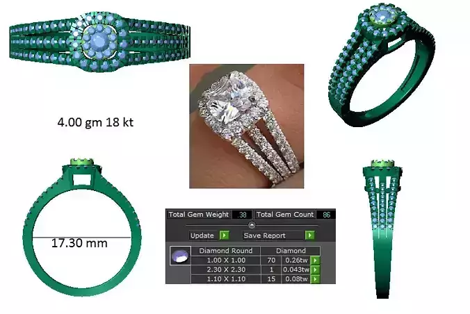 Diamond Women Gold Ring 