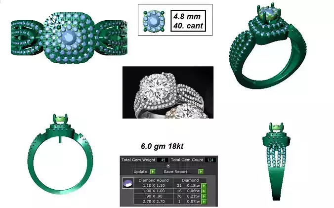 Diamond Women Gold Ring 