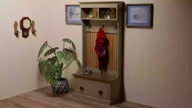 Rustic Amish Hall Tree