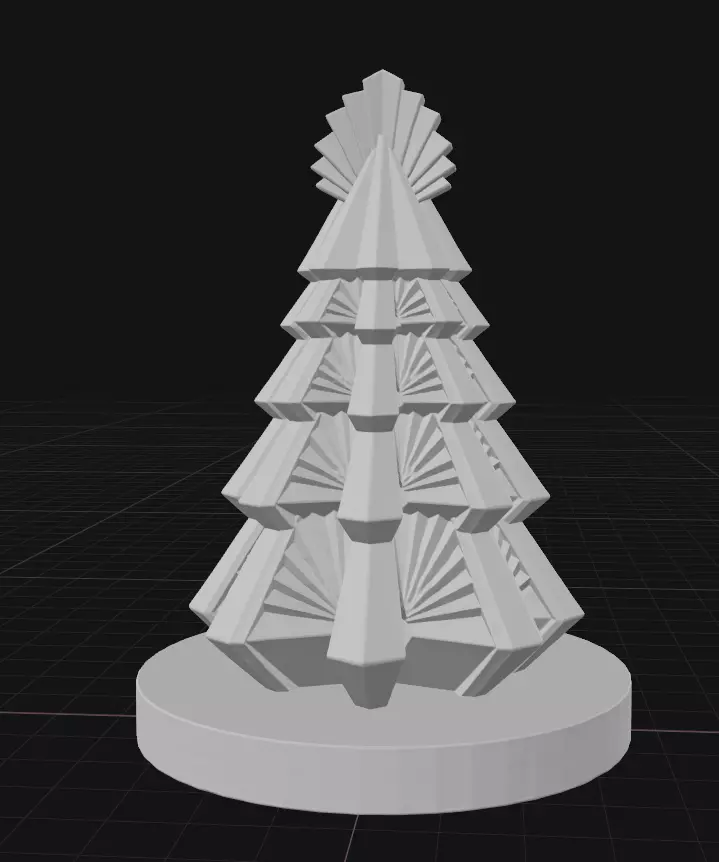 low poly Christmas tree Sculpture 3D print model_1