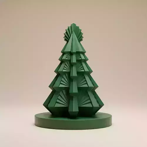 low poly Christmas tree Sculpture 3D print model