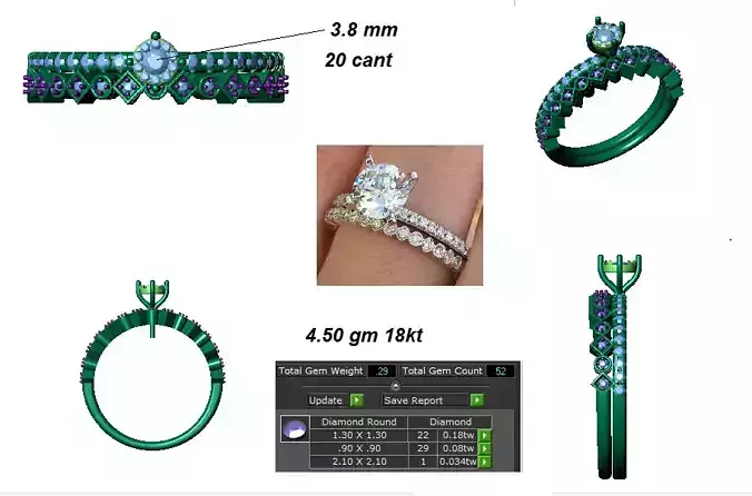 Diamond Women Gold Ring 