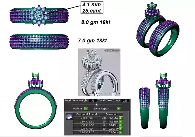 Diamond Women Gold Ring 