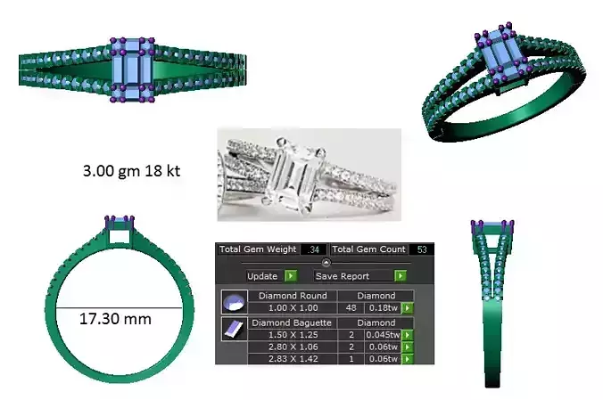 Diamond Women Gold Ring 