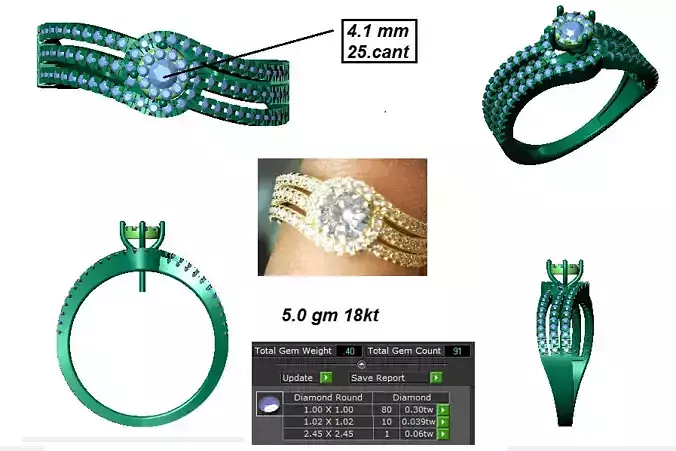 Diamond Women Gold Ring 