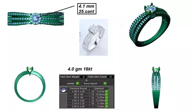 Diamond Women Gold Ring 