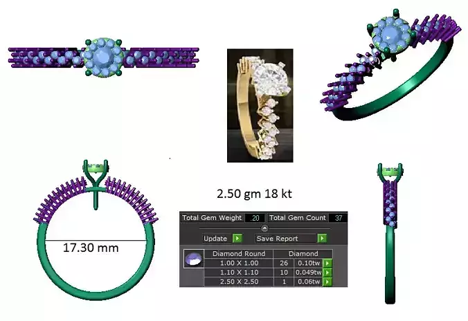 Diamond Women Gold Ring 