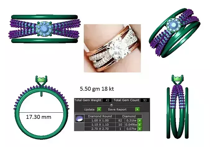 Diamond Women Gold Ring 