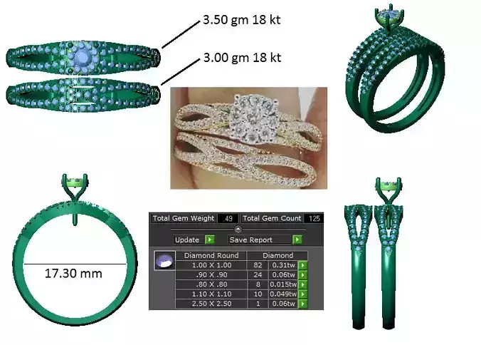 Diamond Women Gold Ring 