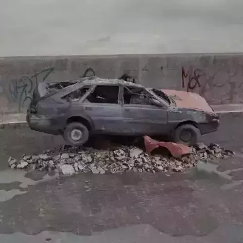 destroyed car 077 am165 3D model