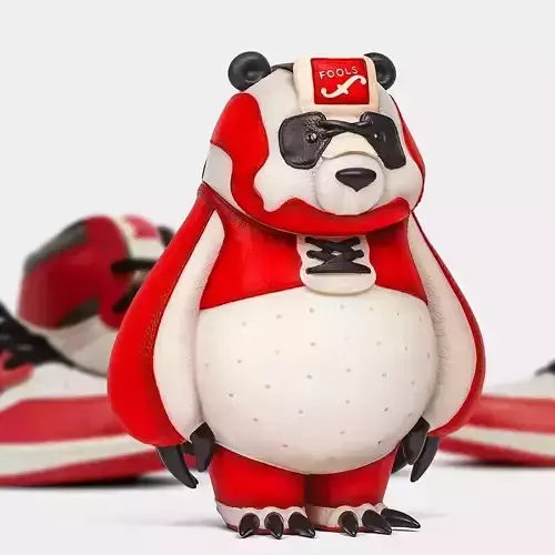 Red Panda assembled from sneaker pieces Nike Adidas toy 3D print model