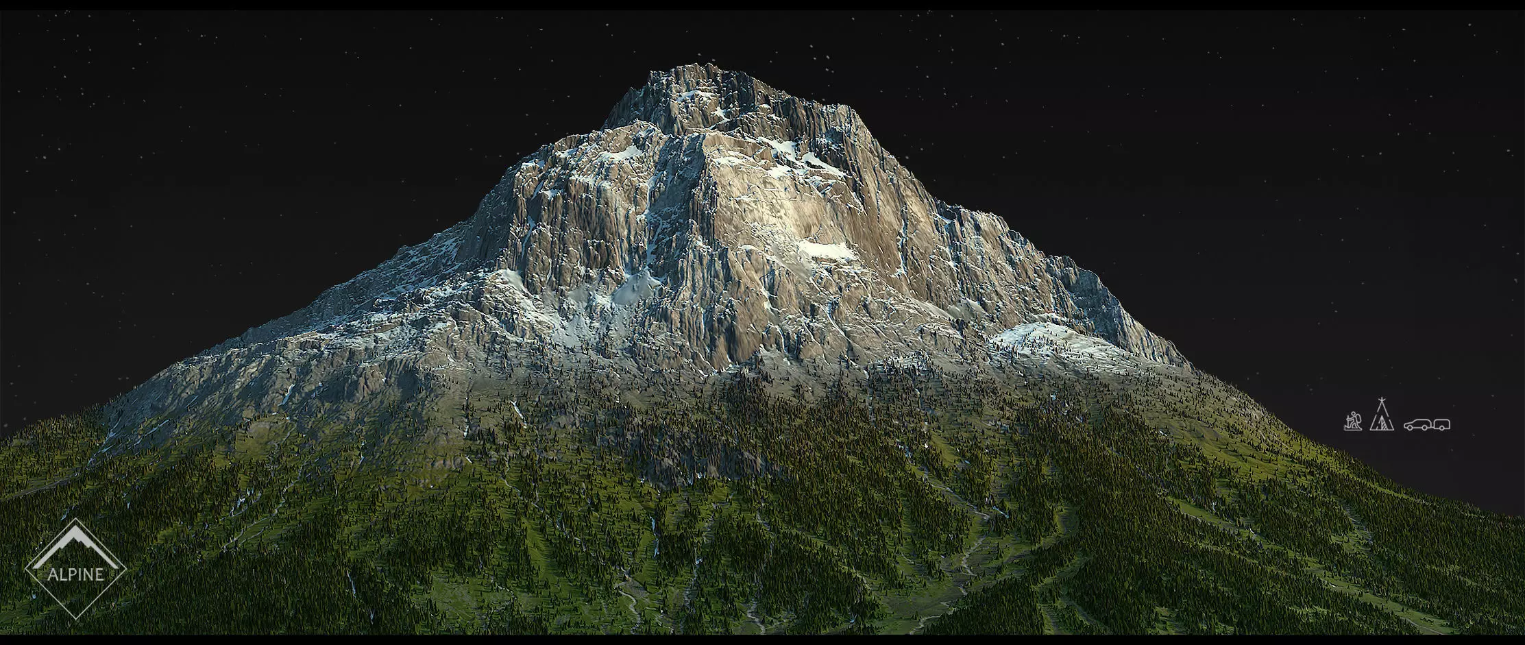 Alpine mountains Pack - 8 Gameready Meshes 3D model_2