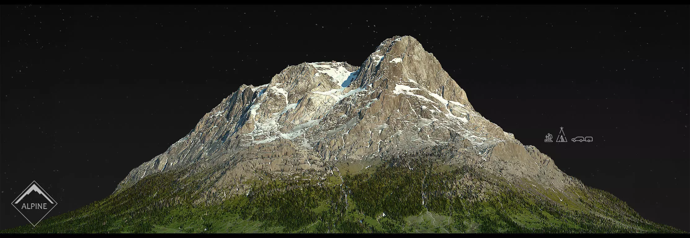 Alpine mountains Pack - 8 Gameready Meshes 3D model_12