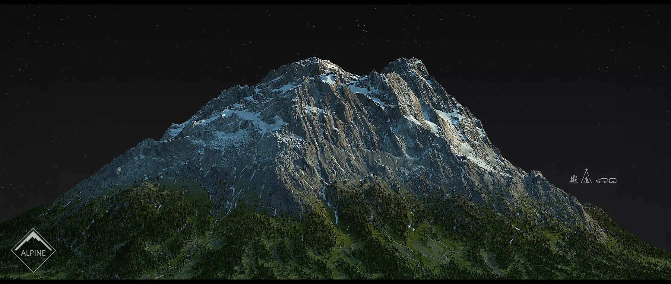 Alpine mountains Pack - 8 Gameready Meshes 3D model_9
