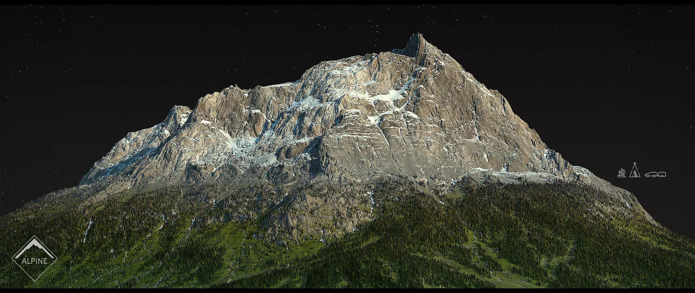 Alpine mountains Pack - 8 Gameready Meshes 3D model_3