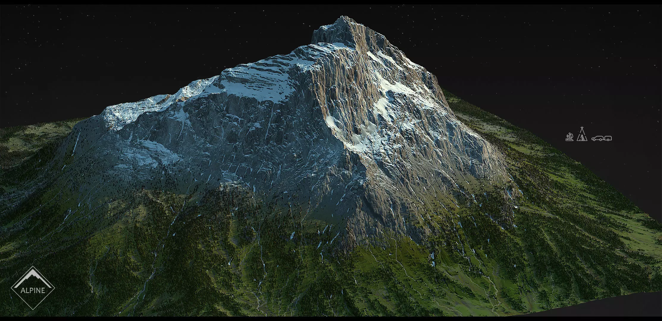 Alpine mountains Pack - 8 Gameready Meshes 3D model_15