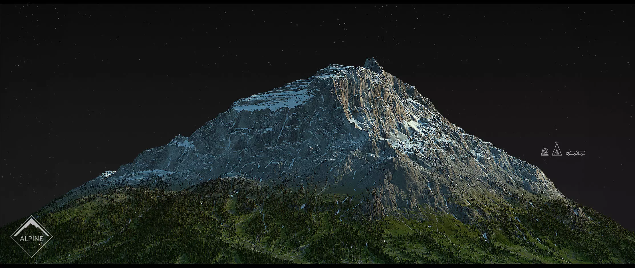 Alpine mountains Pack - 8 Gameready Meshes 3D model_6
