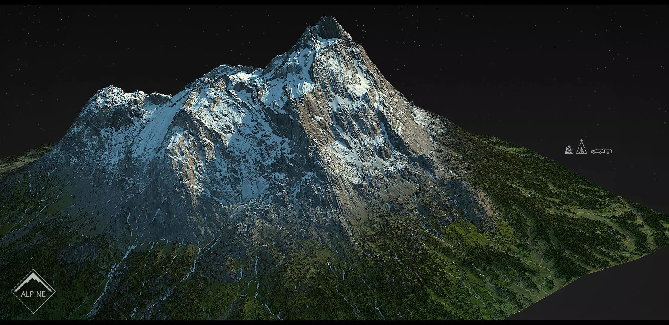 Alpine mountains Pack - 8 Gameready Meshes 3D model_18