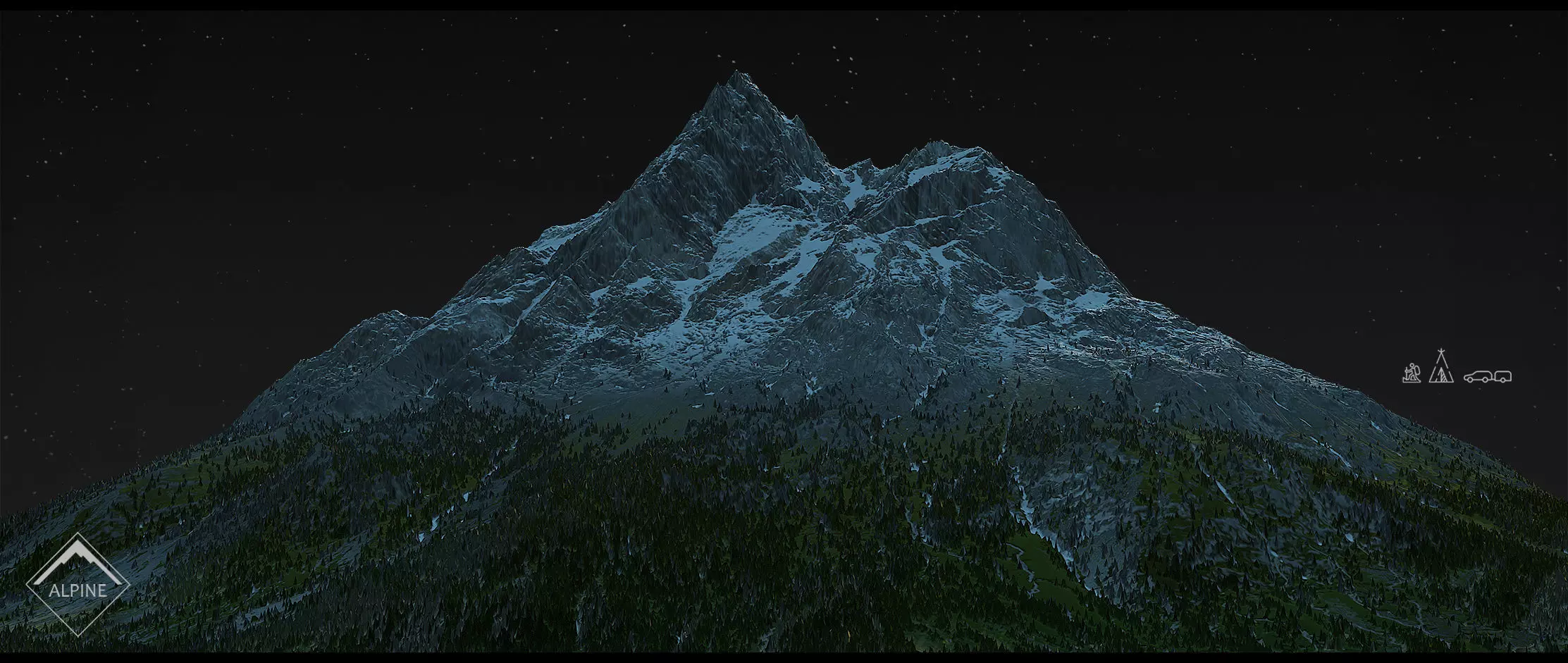 Alpine mountains Pack - 8 Gameready Meshes 3D model_1