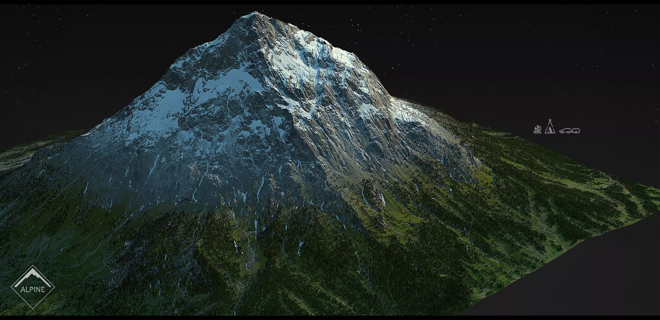 Alpine mountains Pack - 8 Gameready Meshes 3D model_17