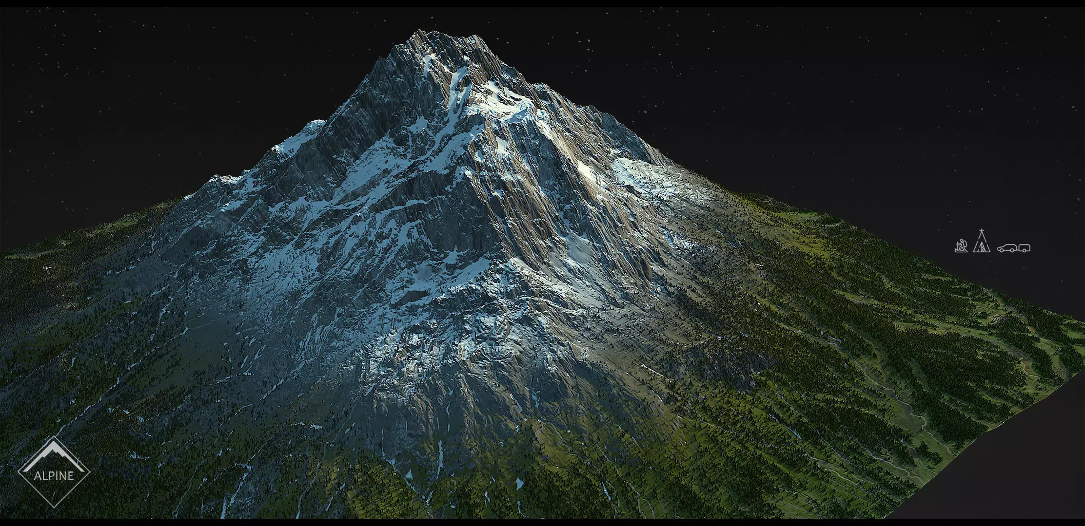 Alpine mountains Pack - 8 Gameready Meshes 3D model_19