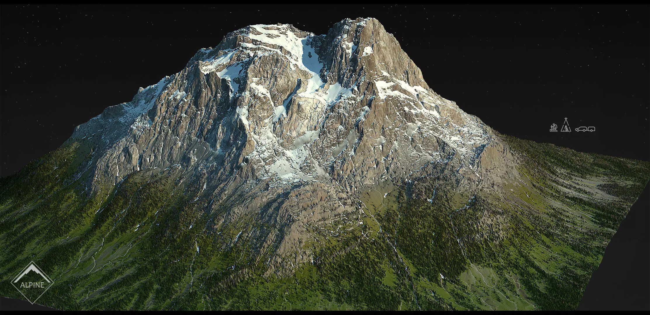 Alpine mountains Pack - 8 Gameready Meshes 3D model_13