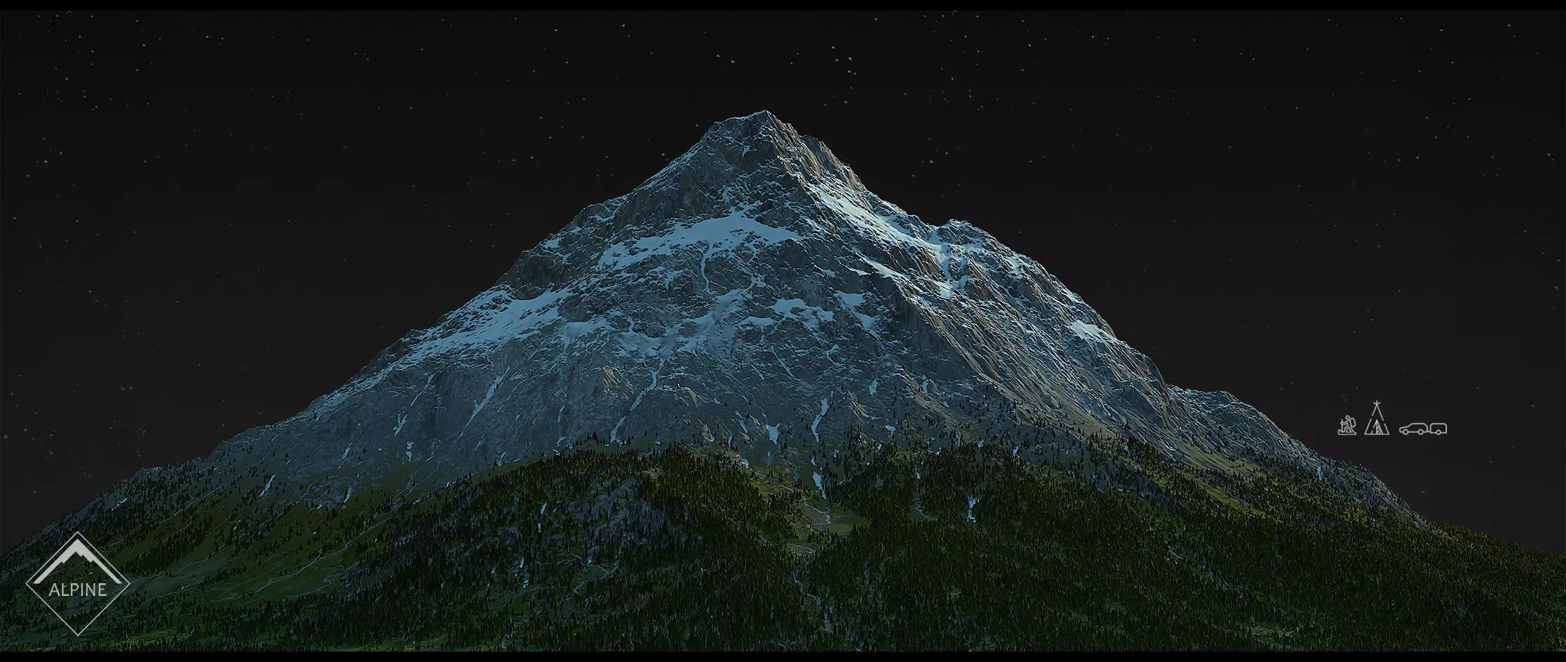 Alpine mountains Pack - 8 Gameready Meshes 3D model_5