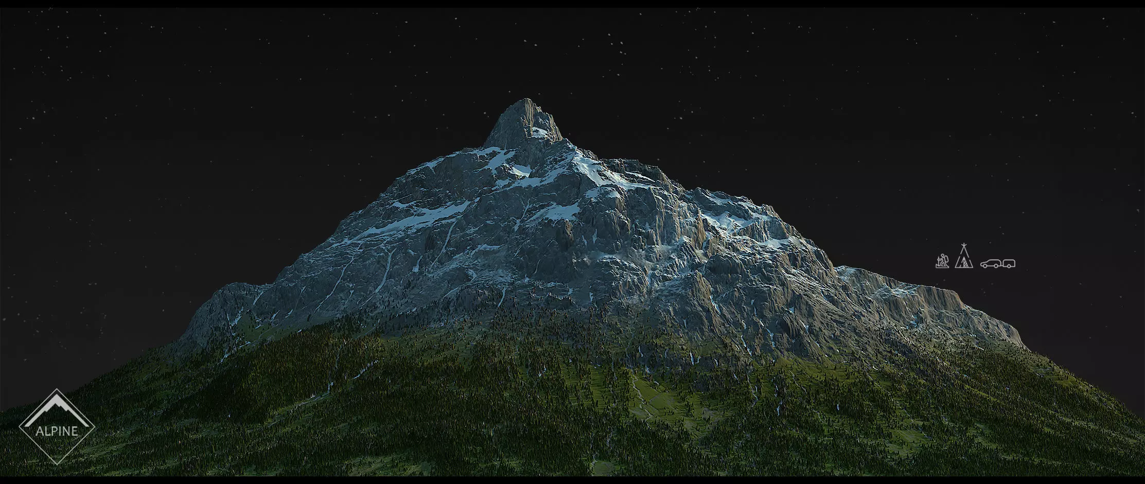 Alpine mountains Pack - 8 Gameready Meshes 3D model_8