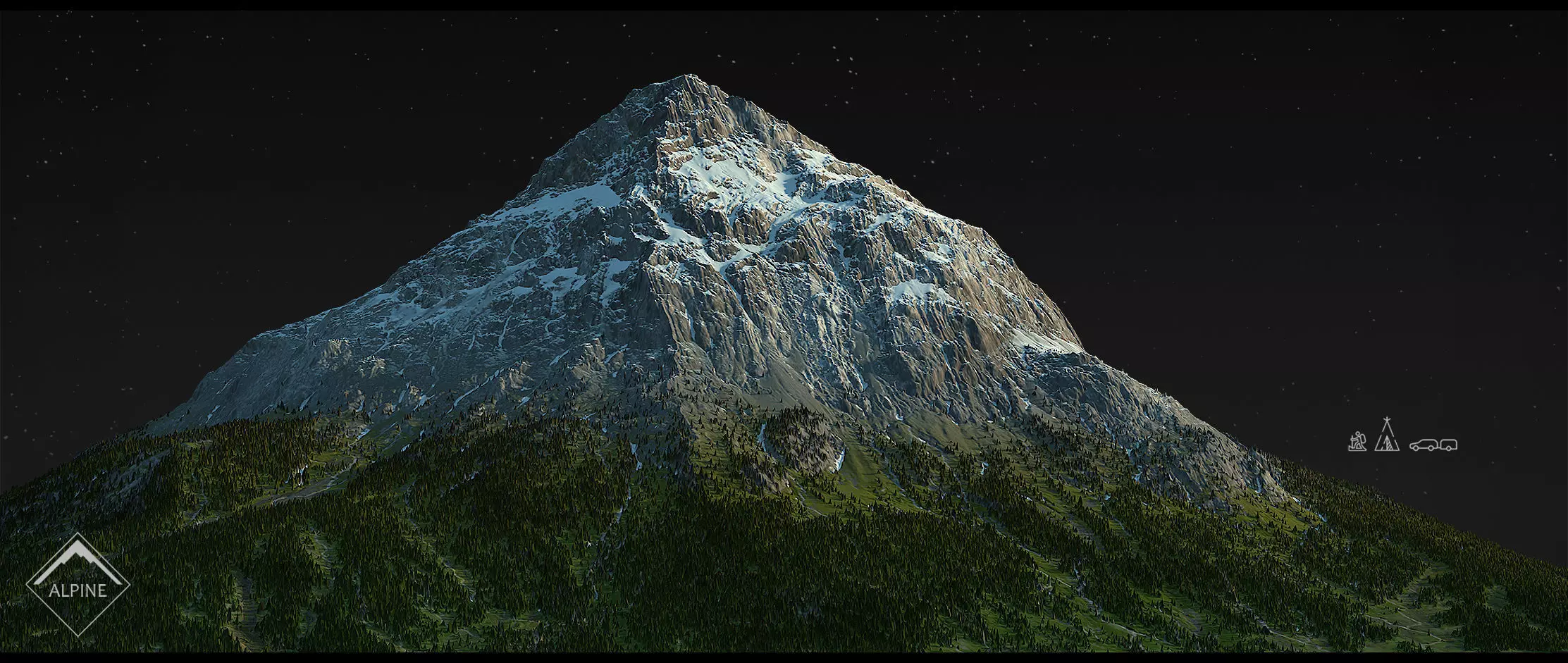 Alpine mountains Pack - 8 Gameready Meshes 3D model_4
