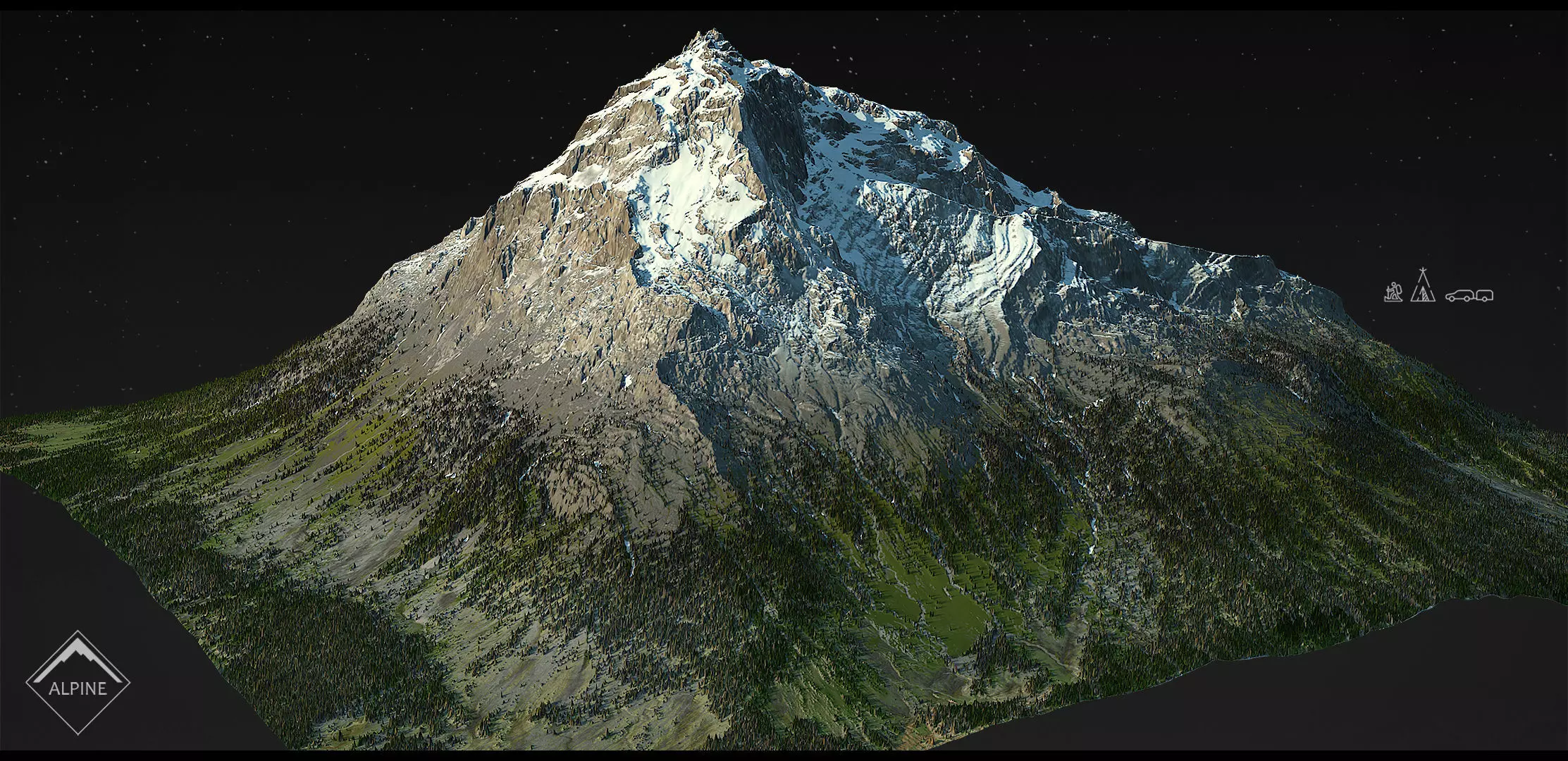 Alpine mountains Pack - 8 Gameready Meshes 3D model_16