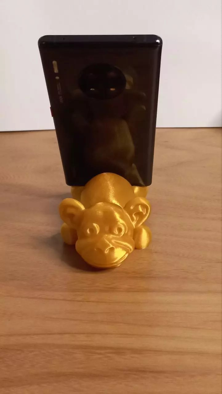 Flexi monkey cell phone stand PRINTINPLACE keychain a01 3D print model_6