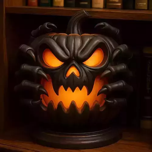 Witch Skull Pumpkin Lamp 3D print model Witch Skull Pumpkin Lamp 3D print model