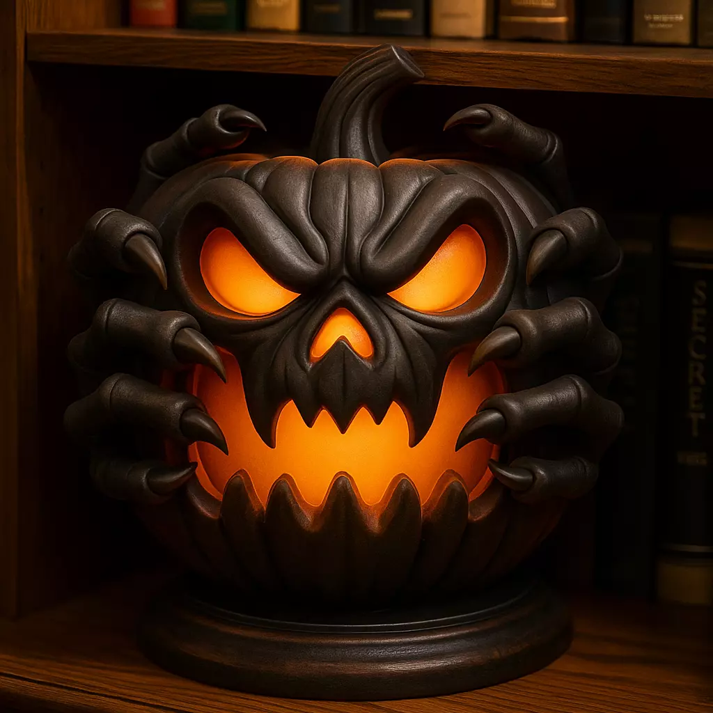 Witch Skull Pumpkin Lamp 3D print model_0
